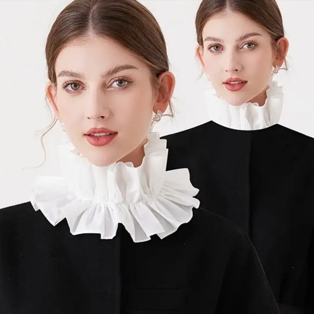 Zac's Alter Ego - Victorian Neck Ruffle Collar Kostüm Kragen - Weiß